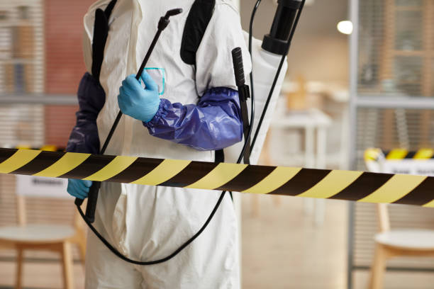 Professional Biohazard Cleanup technician working in Hollis Center, ME